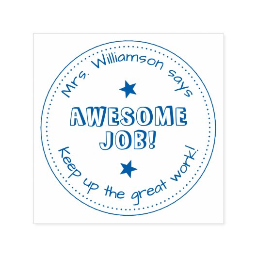 ブルースターズ&ジョパーソナライズされたブ素晴らし先生 セルフインキングスタンプ (デザイン)