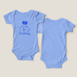 ブルースターズ "It's My 1st Birthday" ベビーボディスーツ