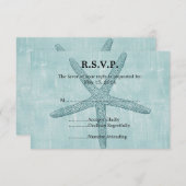 ブルースターフィッシュウェディングRSVP 出欠カード (正面/裏面)