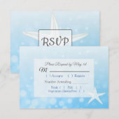ブルースターフィッシュオーシャニックウェディングRSVPカード 出欠カード (正面/裏面)