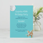 ブルースターフィッシュサプライズ誕生日パーティーの招待状 招待状 (スタンド正面)