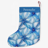 ブルースターフィッシュパターンの海岸ホリデークリスマス スモールクリスマスストッキング (裏面)