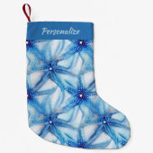 ブルースターフィッシュパターンの海岸ホリデークリスマス スモールクリスマスストッキング (正面)
