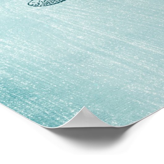 ブルースターフィッシュビーチシー航海の海 ポスター (角)