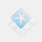 ブルースターフィッシュビーチ結婚テーマのナプキン 縁ありカクテルナプキン (角)