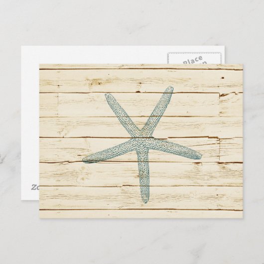 ブルースターフィッシュフェイククリームウッドビーチ ポストカード (正面/裏面)