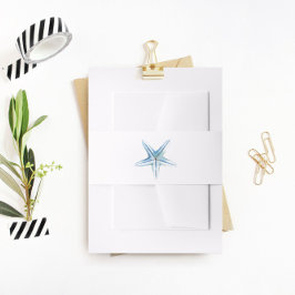 ブルースターフィッシュベリーバンド、ビーチ結婚式 招待状ベリーバンド