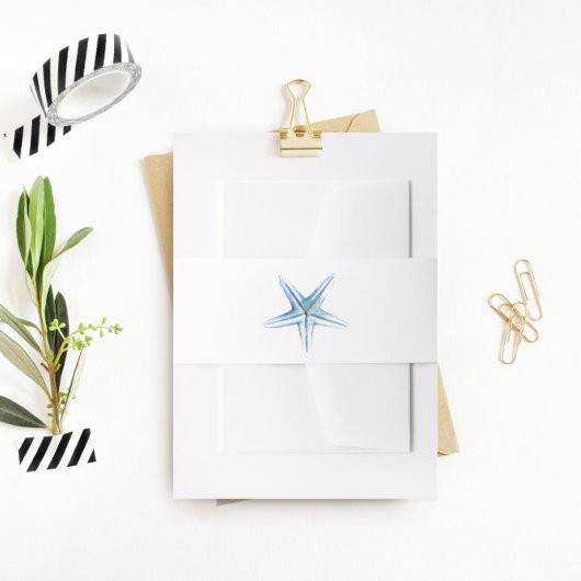 ブルースターフィッシュベリーバンド、ビーチ結婚式 招待状ベリーバンド