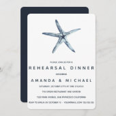 ブルースターフィッシュ結婚のリハーサルのディナー 招待状 (正面/裏面)