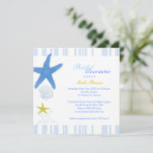 ブルースターフィッシュ&ストライプビーチブライダルシャワー 招待状 (スタンド正面)