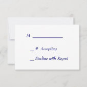 ブルースターフォーマルリーナイトウェディングRSVPカード 出欠カード (裏面)