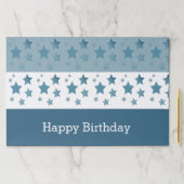 ブルースタープリントハッピーバースデー紙ランチョンマットセット ペーパーパッド (インサイチュ)