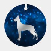 ブルースターライトグレートデーンクリスマス メタルオーナメント (正面)