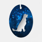 ブルースターライトゴールデンレトリバードッグクリスマス メタルオーナメント (正面左)