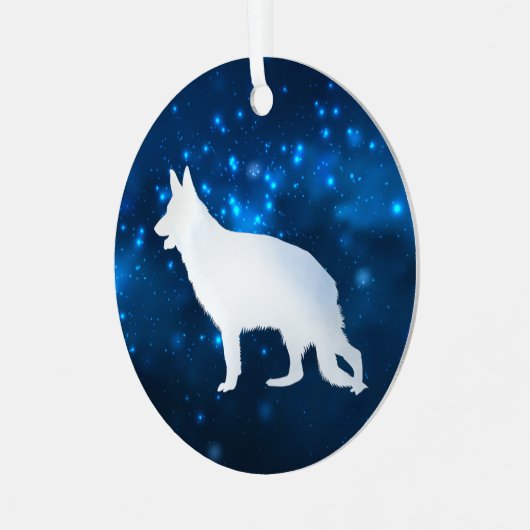 ブルースターライトドイツの羊飼いのクリスマス メタルオーナメント (正面左)