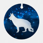 ブルースターライトドイツの羊飼いのクリスマス メタルオーナメント (正面)