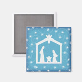 ブルースターリーナイトクリスマス出生マグネット マグネット (正面/裏面)