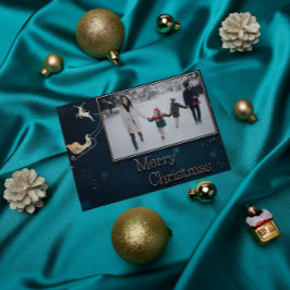 ブルースターリーナイトファミリーフォトクリスマスカード シーズンカード