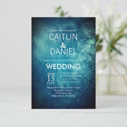 ブルースターリーナイトフォーマル結婚式招待状 招待状 (スタンド正面)