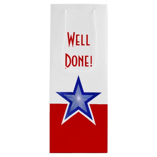 ブルースターレッドプリントよく行った！ワイン ワインギフトバッグ (正面)