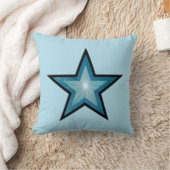 ブルースター淡い色のスクエアブルーブラック クッション (ブランケット)