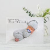 ブルースター男の赤ちゃん誕生発表 案内状 (スタンド正面)