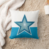ブルースター装飾用クッションスクエアブルーホワイト クッション (ブランケット)