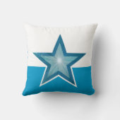 ブルースター装飾用クッションスクエアブルーホワイト クッション (裏面)