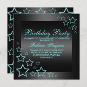 ブルースター誕生日招待状 招待状 (正面/裏面)