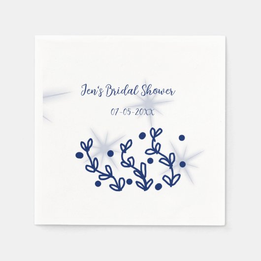 ブルースター離れズラグジュア王室のリーブライダルシャワー スタンダードカクテルナプキン (正面)