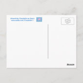 ブルースター飛んでいるポストカードを作るピンクの豚 ポストカード (裏面)