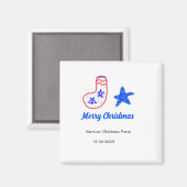 ブルースター 赤いクリスマスソックス 名前 日付  マグネット (正面/裏面)