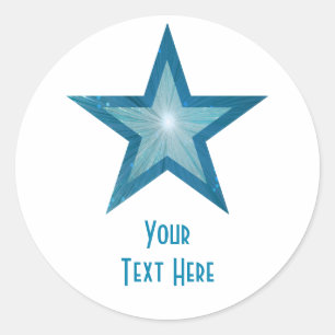 ブルースター「Your Text」の丸いステッカー白 ラウンドシール