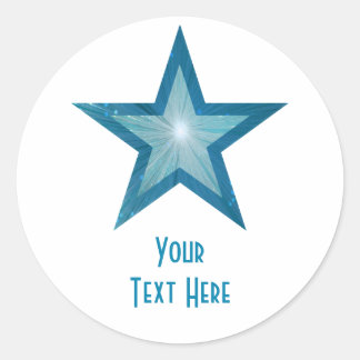 ブルースター「Your Text」の丸いステッカー白 ラウンドシール