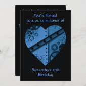 ブルースチームパンクハート誕生日パーティー 招待状 (正面/裏面)