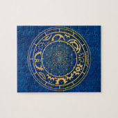 ブルースチームパンクレトロヴィンテージラスティアールデコ時計 ジグソーパズル (横)