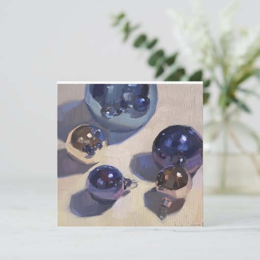 「ブルースチール」フラット·スクエア·ク空白のリスマス·カード カード (スタンド正面)