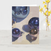 ブルースチー空白のルクリスマスカード カード (黄色い花)