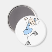 ブルースティックフィギュアガールスケーター磁石 マグネット (正面/裏面)