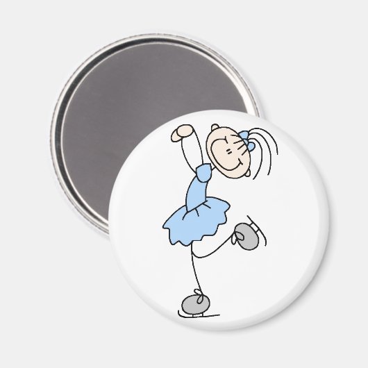ブルースティックフィギュアガールスケーター磁石 マグネット (正面/裏面)