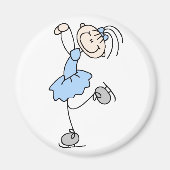 ブルースティックフィギュアガールスケーター磁石 マグネット (正面)