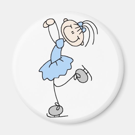 ブルースティックフィギュアガールスケーター磁石 マグネット (正面)