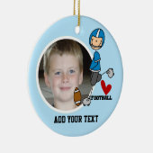 ブルースティックフィギュアサッカー選手キープサケ セラミックオーナメント (右)