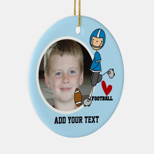 ブルースティックフィギュアサッカー選手キープサケ セラミックオーナメント (右)