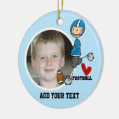 ブルースティックフィギュアサッカー選手キープサケ セラミックオーナメント (左)