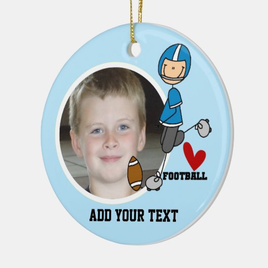 ブルースティックフィギュアサッカー選手キープサケ セラミックオーナメント (左)