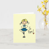 ブルースティックフィギュアTシャツとギフト カード (黄色い花)