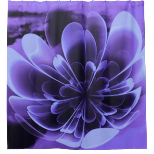 ブルースティライズドコロラベンドアップ花びら シャワーカーテン (正面)