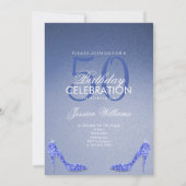 ブルースティレット&トレブルクレフ、 音符記号誕生日 招待状 (裏面)