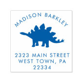 ブルーステゴサウルス恐竜かわいいキッド差出人住所 セルフインキングスタンプ (デザイン)